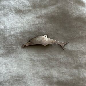 Sterling Silver Dolphin Brooch Pin